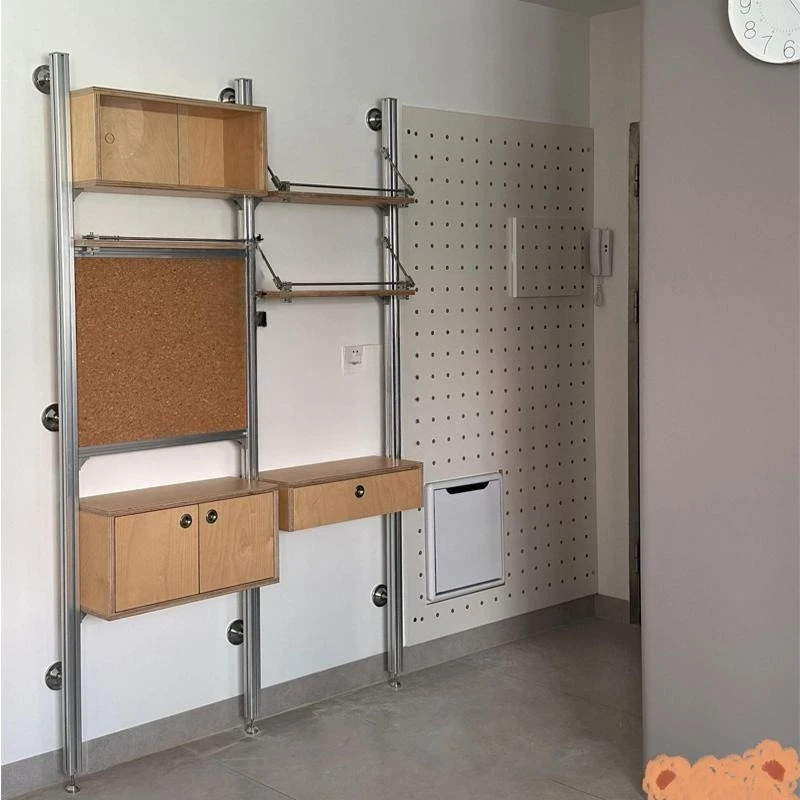 

Medieval style hole plate shelf household living room aluminum profile entrance storage cabinet marine plate display bookshelf