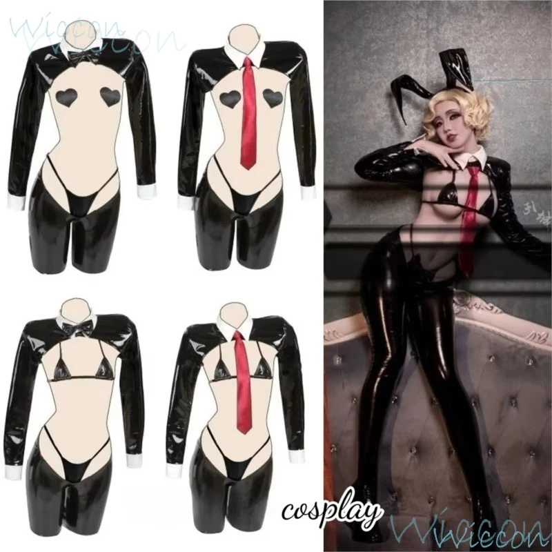 In Stock Original Design Leather Reverse Rabbit Cosplay Costume PU Bunny Girl Uniforms Sets Lingeries Sexy Cosplay