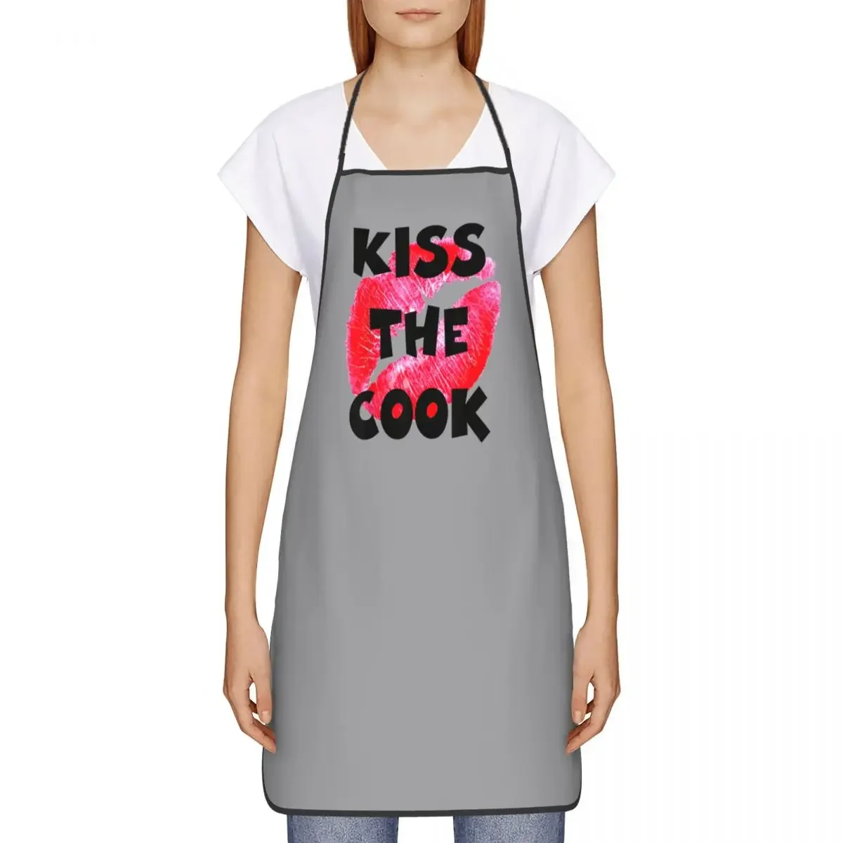 Unisex Kiss The Cook Kitchen Chef Cooking Baking Apron Men Women Funny Tablier Cuisine for Painting