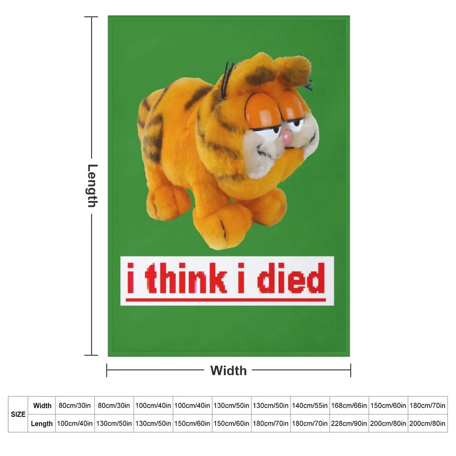 Garfield thinks hes dead Throw Blanket Single Hairys Blankets