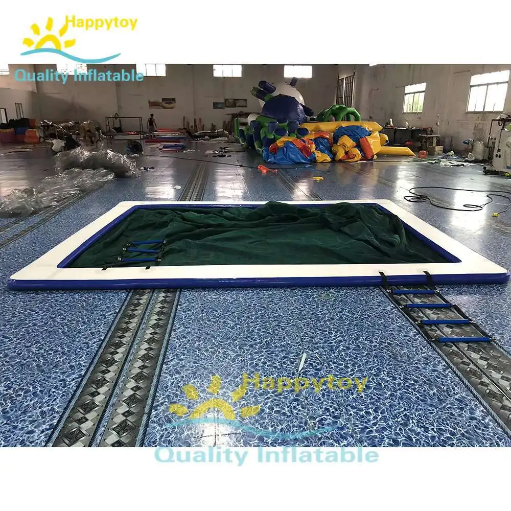 Piscina inflável do mar do oceano da flutuação do iate com rede para o barco