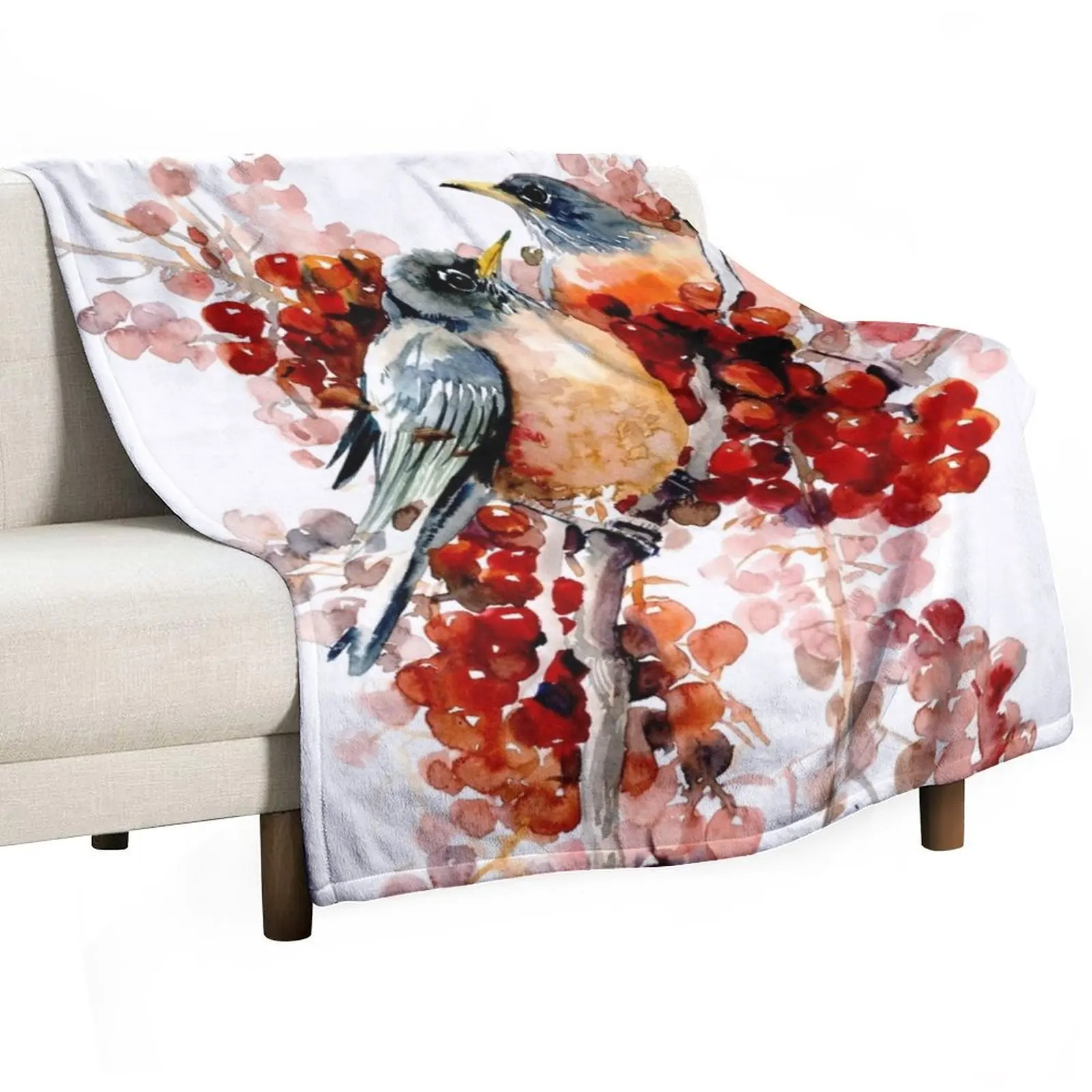 American Robins Throw Blanket funny gift Hairy Soft christmas decoration Hairys Weighted Blankets