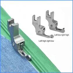 Pies compensadores de tipo estrecho para tejidos y materiales finos, prensatelas con cremallera, máquina de coser, prensatelas guía de borde izquierdo/derecho