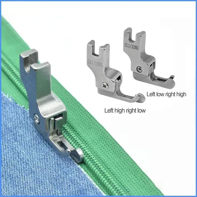 Pieds compensateurs de Type étroit pour tricots et matériaux fins, pieds-de-biche à fermeture éclair, Machine à coudre, Guide à bord gauche/droit 1