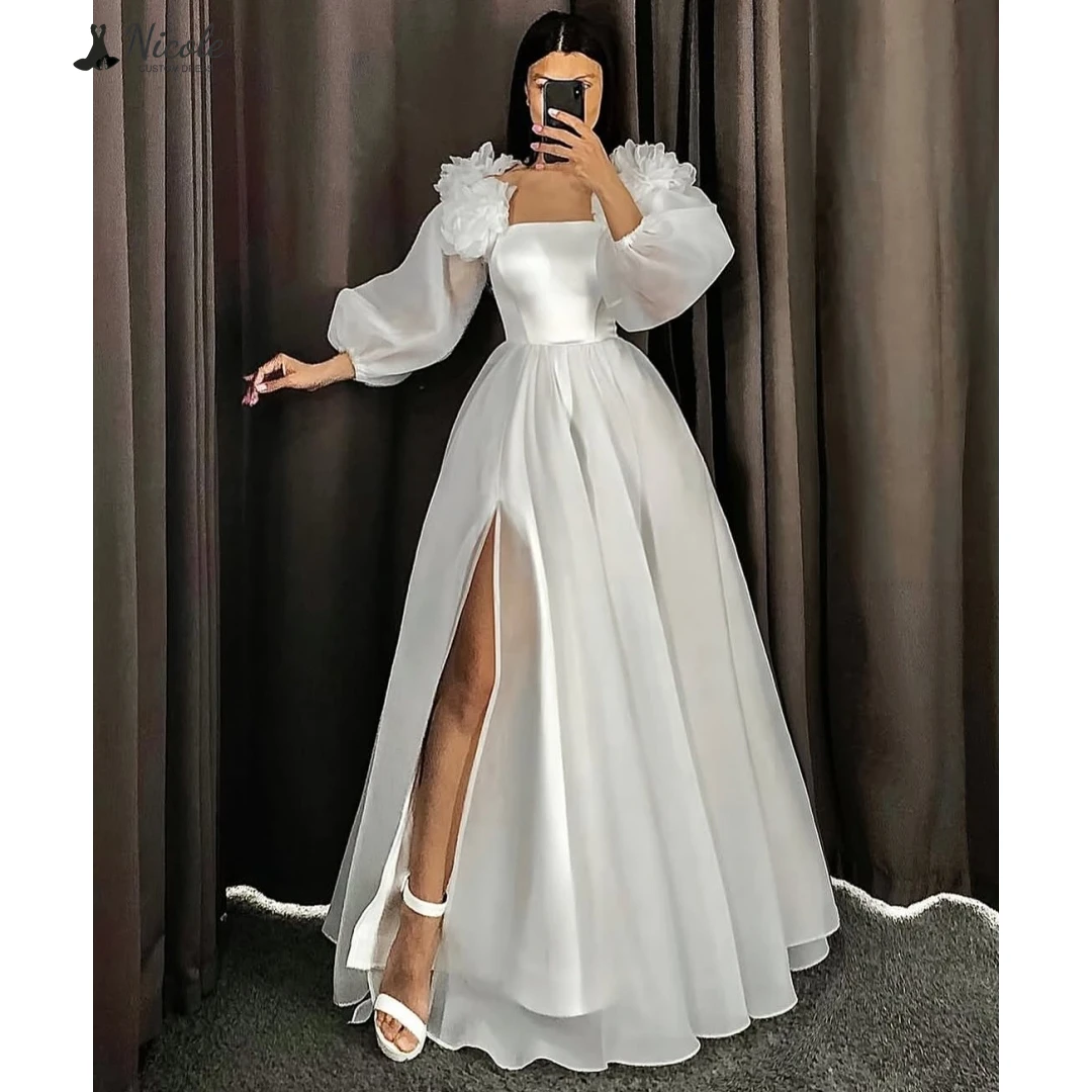 

Nicole Luxurious Party Dresses for Special Occasions Custom Made White Elegant Dress Luxury Prom Dresses 2025 Satin Cloth Gala