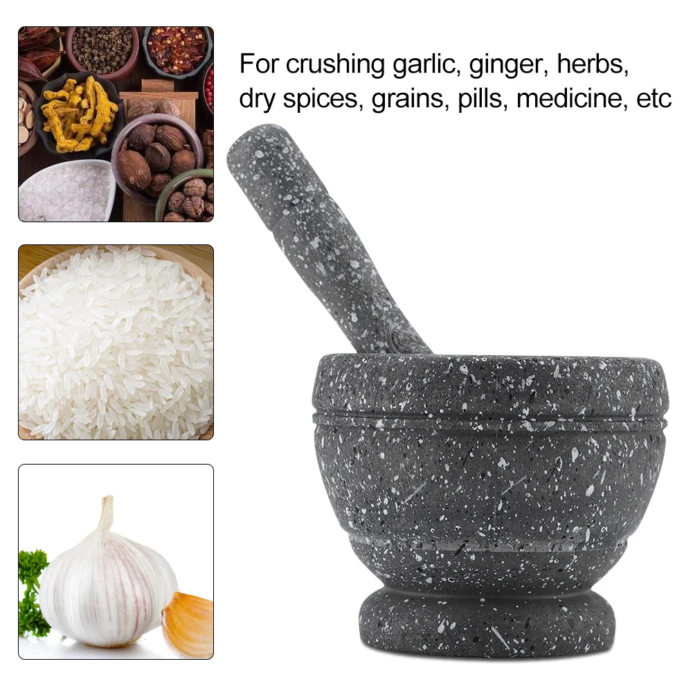 Manual Plastic Garlic Grinder Spices Herbs Mortar Pestle Set Grinding Bowl Kitchen Tool Kitchen Mortar Pestle Set