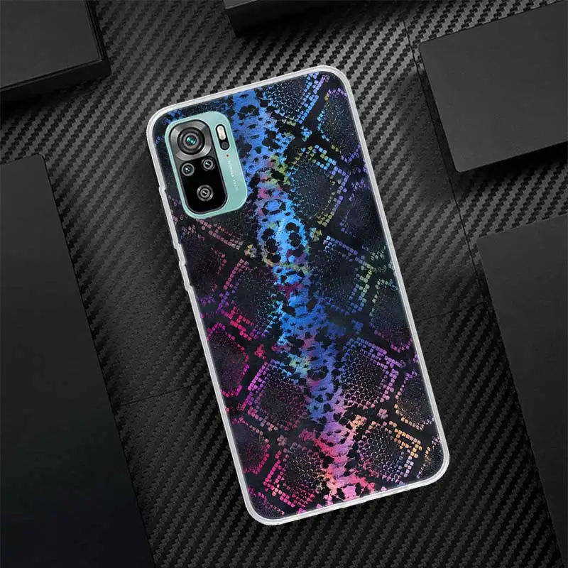 Pink Snake Skin Printing Drawing Silicon Call Phone Case For Xiaomi Redmi 10 10C 12 12C 9 9C 9A 10A 9T 8A 7A 6A 8 7 6 Pro 10X K4