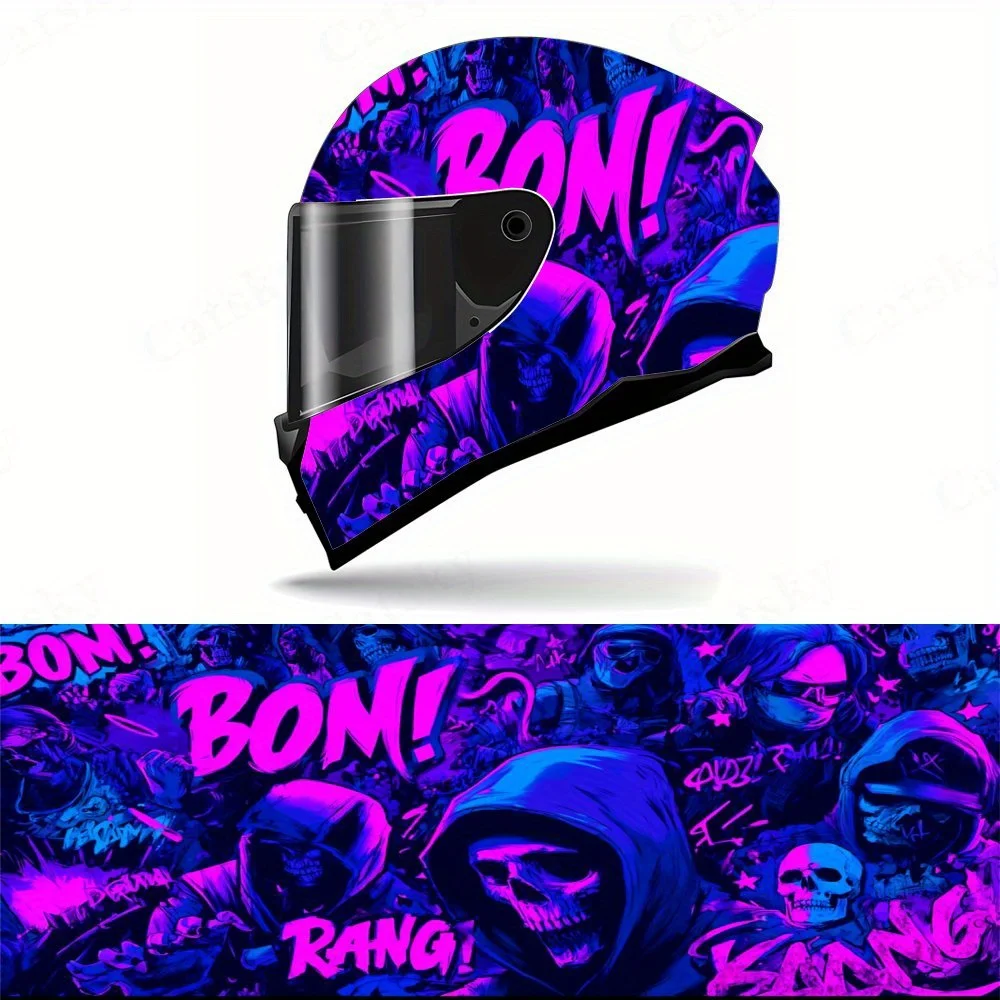 

Cyberpunk Skull Helmet Stickers, Personalized Helmet Settings Stickers, Motorcycle Parts Accessories