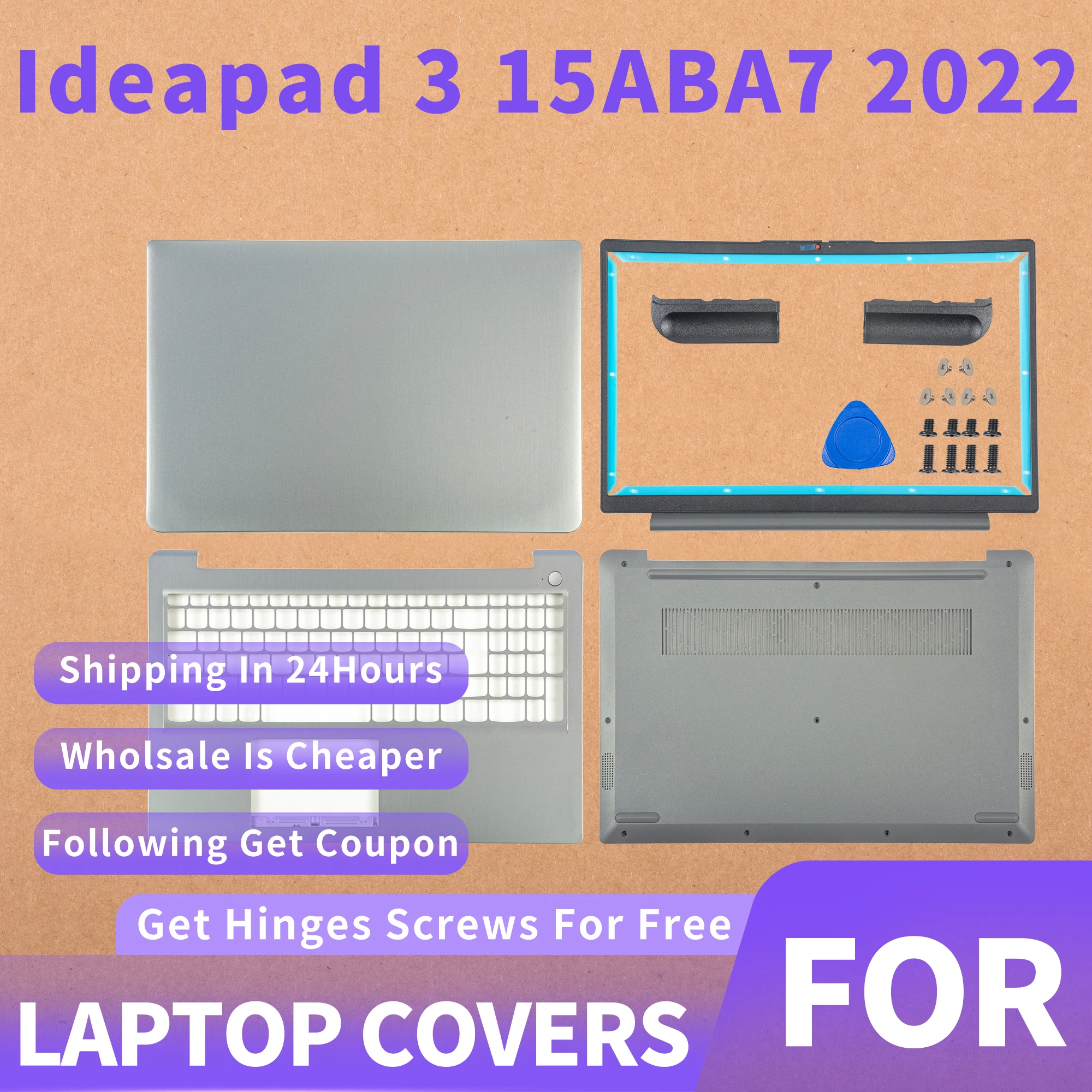 

НОВЫЕ детали для экрана Ideapad 3-15ABA7 3-15IAU7 2022 JS578 Задняя крышка ЖК-дисплея Передняя панель Подставка для рук Нижний корпус Корпус для ноутбука