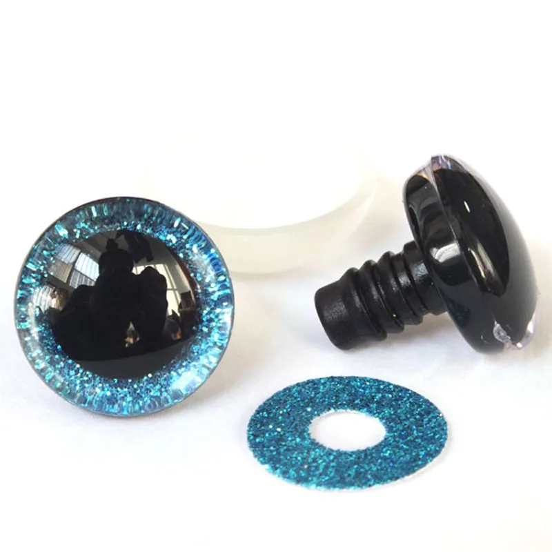 20 Stück 9–40 mm 3D-Sicherheitsspielzeugaugen + glitzernde Vliesstoffe – können Größe und Farbe wählen – Detail 9