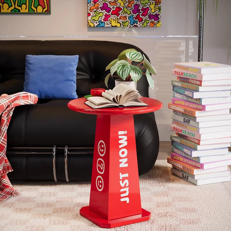 Furniture Living Room Sofa Side Table Dopamine Affordable Luxury Small Round Table Bedroom Industrial Style Nightstand - view 4