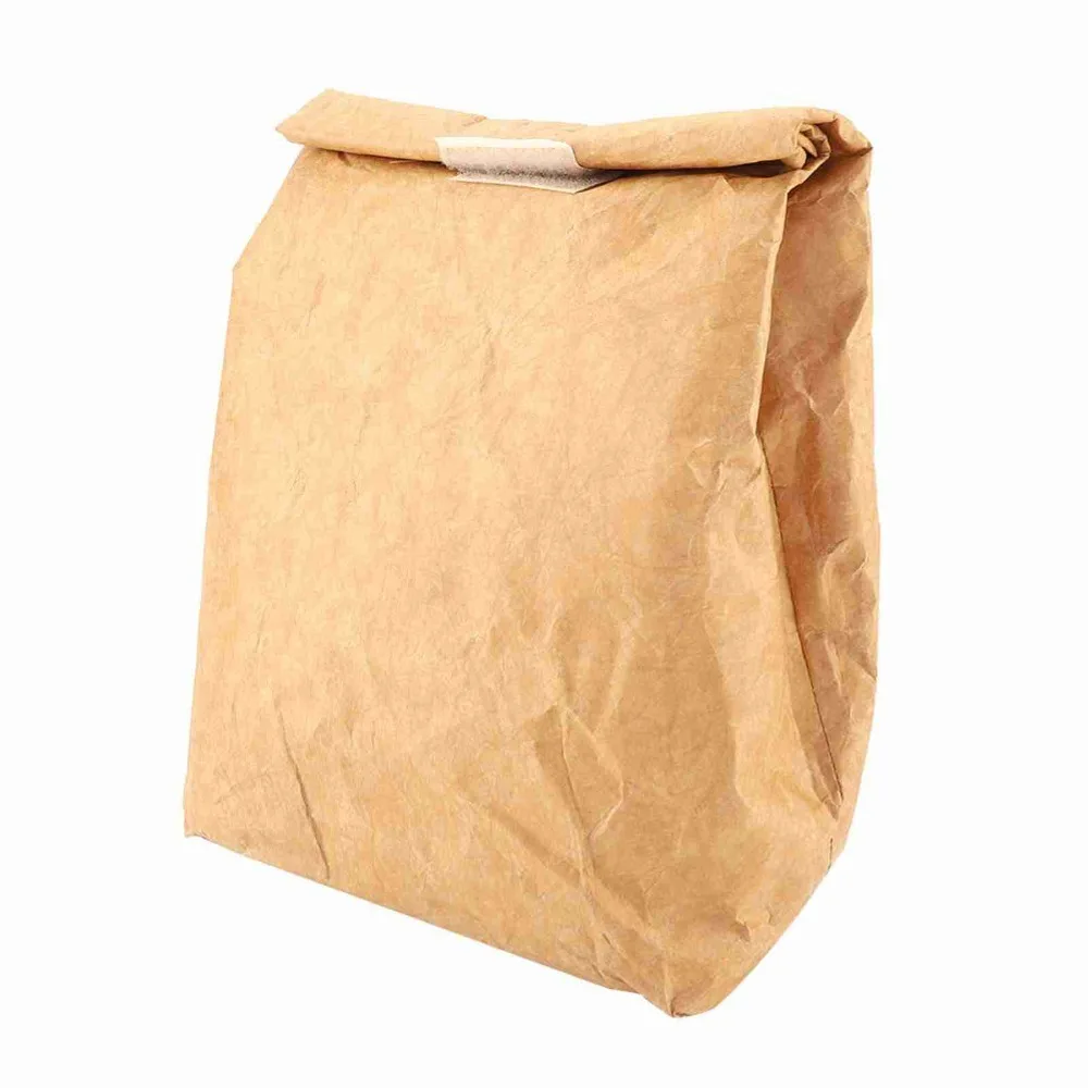 Portable Paper Insulated Lunch Bag 6L Aluminum Foil Lining Thermal Food Pouch Picnic Paper Bag For Men