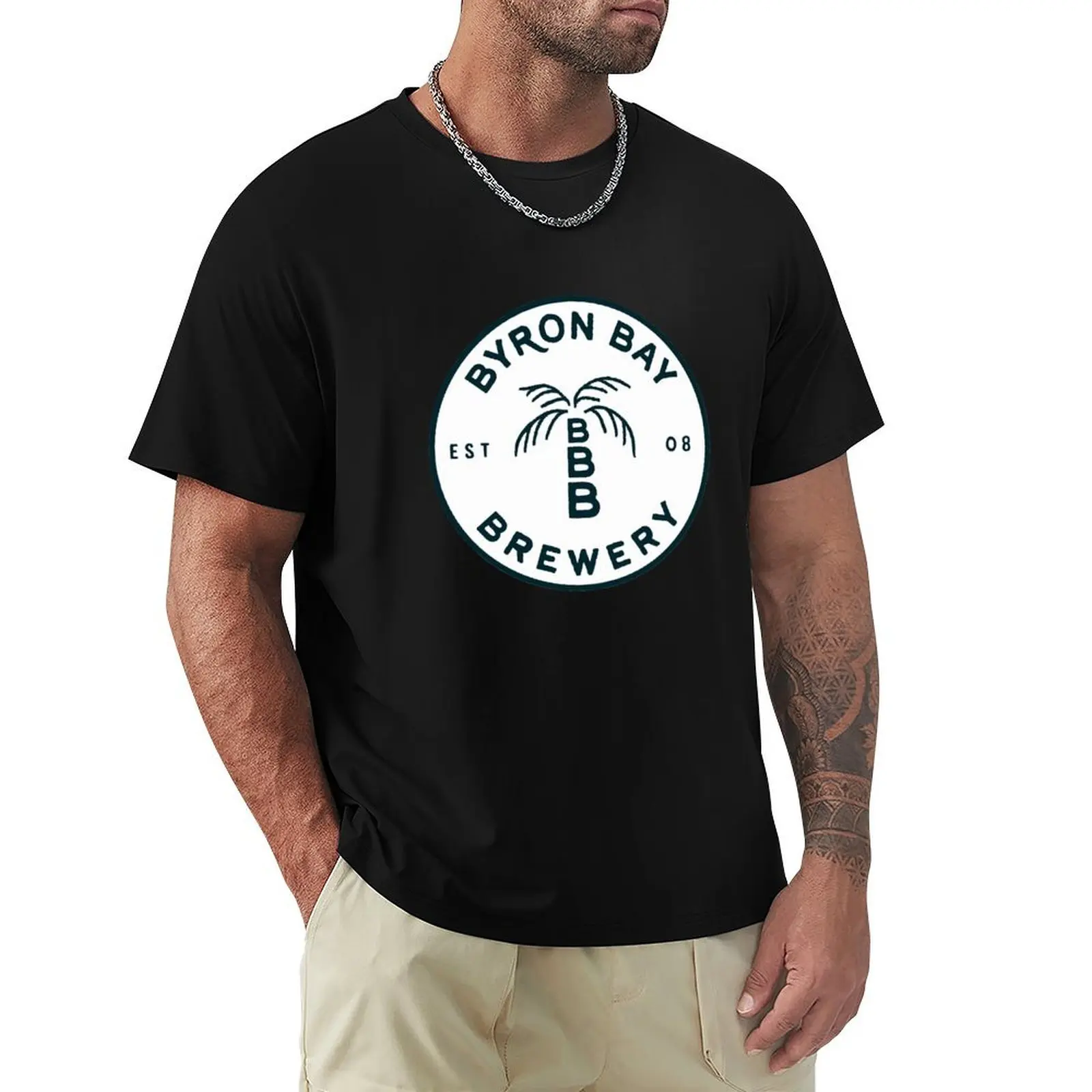 Byron Bay logo (white) T-Shirt Relaxed Casual Short Sleeve Tee
