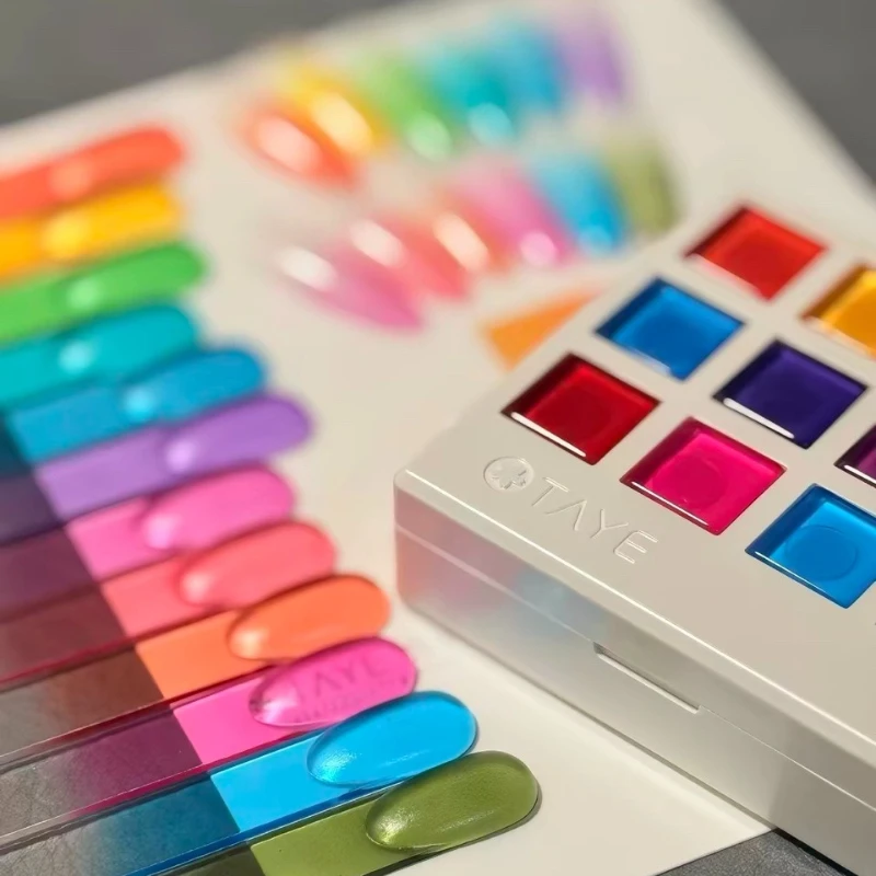 12Grids Solid Color Patting Gel Nail 7in1 No Wipe High Saturation Gradient Nail Pat Painting Gel UV/LED Nail Polish For Manicure