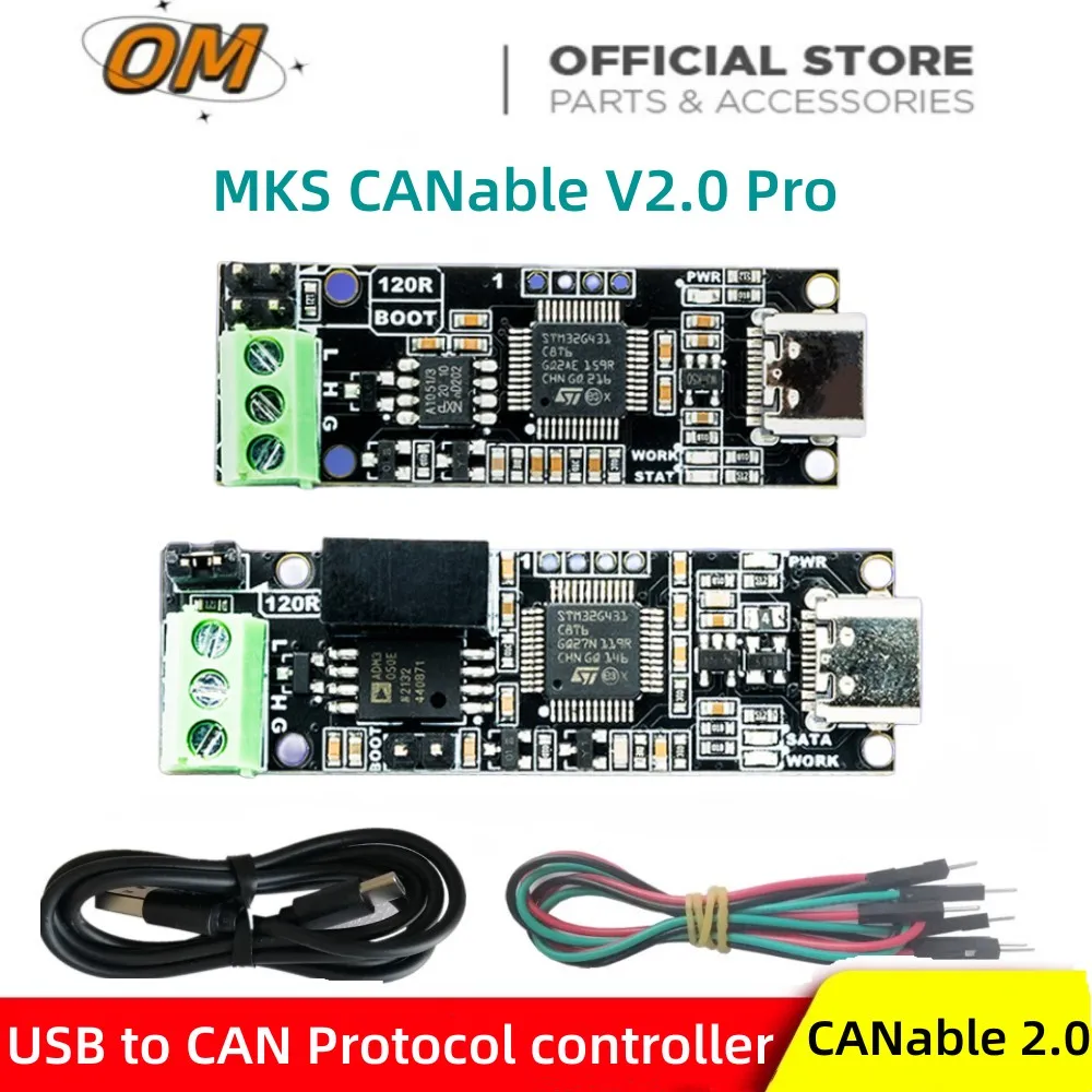 MKS PODE Adaptador Controlador de Protocolo, Pro2.0 Escudo, USB para CAN Analyzer, CANFD, Slcan, CAN, CANdleLight, Klipper