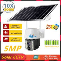 Solar Outdoor 4G Camera Wireless IP Webcam Low Powered Battery Waterproof Smart Home Security Protection CCTV with 4G sim Card