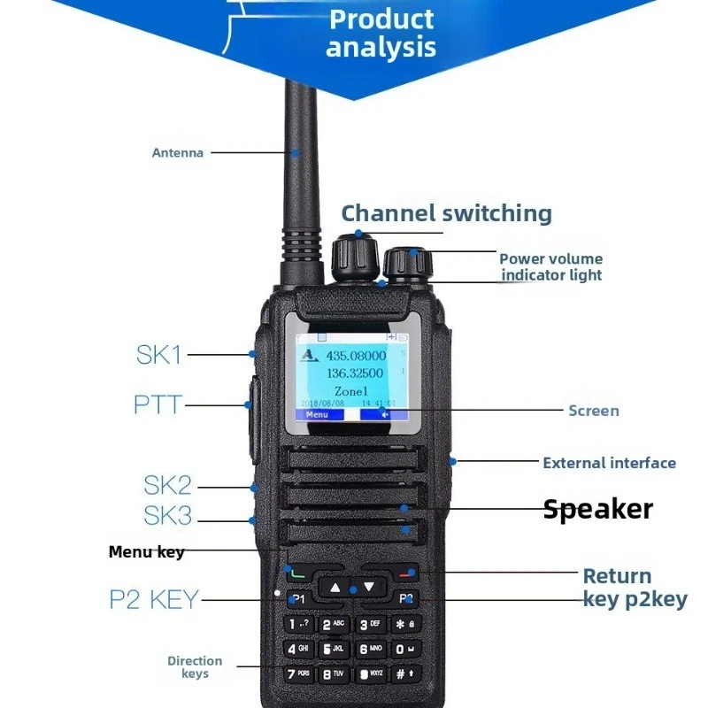 Walkie Talkie For Baofeng DMR DM-1701 Digital Dual Mode Analog Two Way Radio Open GD77 Dual Time Slot Tier 1+2 Ham Radio DR 1801 view 3