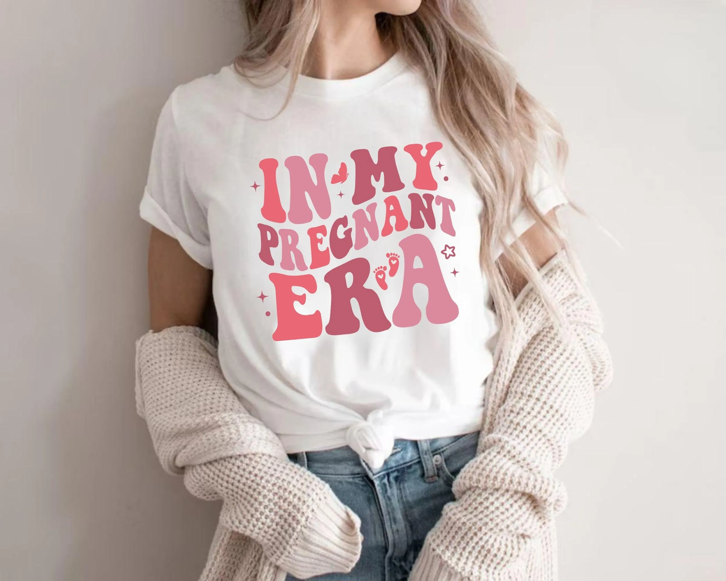 In My Pregnant Era T Shirt Pregnancy Reveal AnnouncemenT Mothers Day New Mom Cool Moms