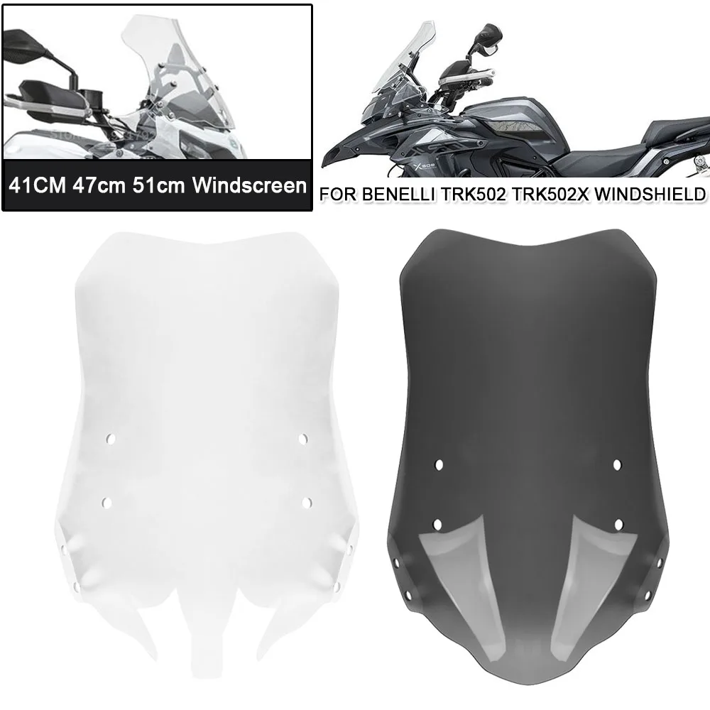 

Motorcycle 41CM 47CM 51CM Windscreen Wind Deflector Shield Protector For Benelli Trk502X Trk502 TRK502 502X Front Windscreen