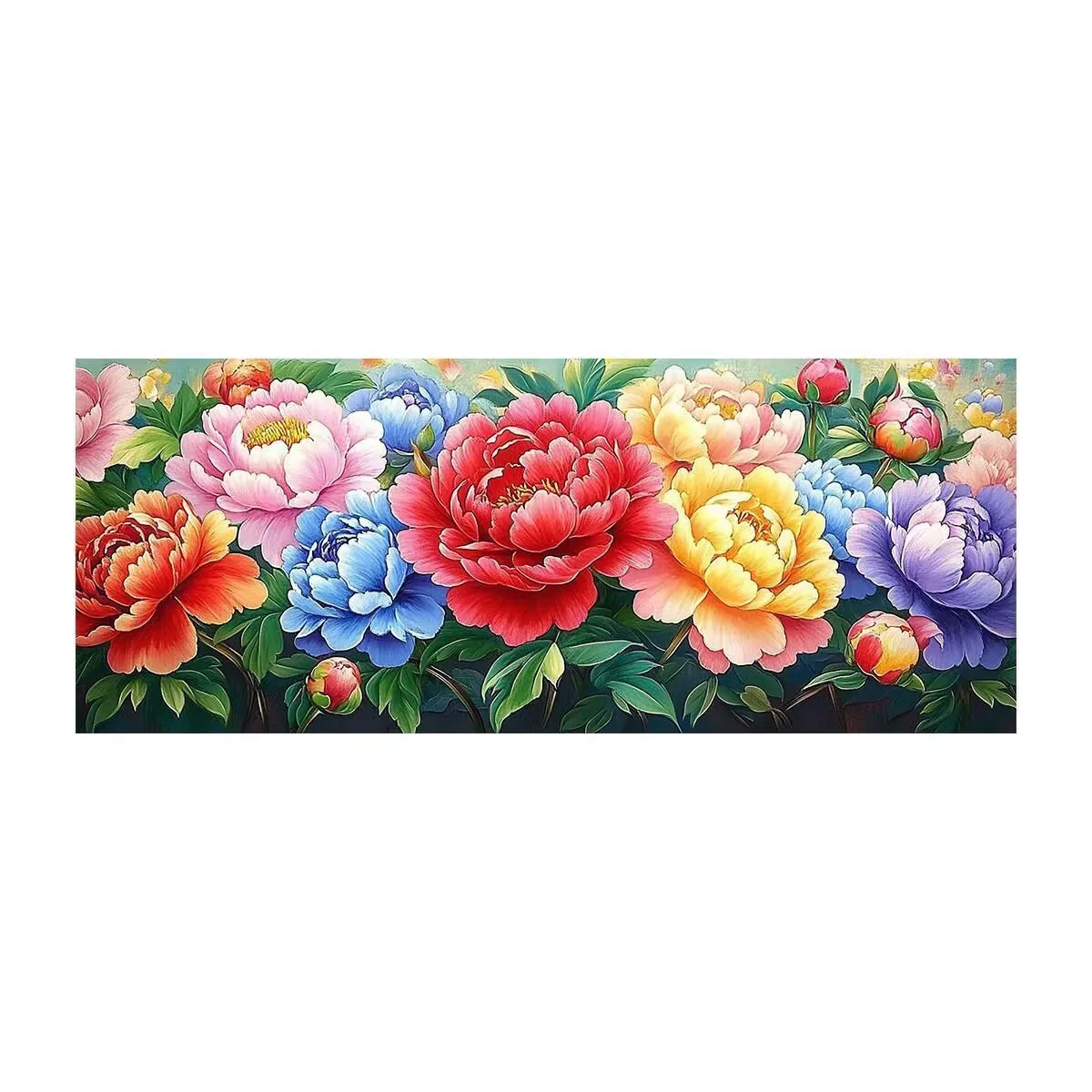 

9ct 220x90cm Colorful Peony Embroidery DIY Chinese Style Printed Kits Cross Stitch Needlework Set Home Decor Crafts