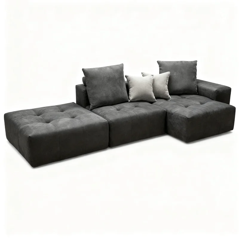 

Vegetarian sofa retro tofu blocks, single armrest corner, simple modern living room sofa