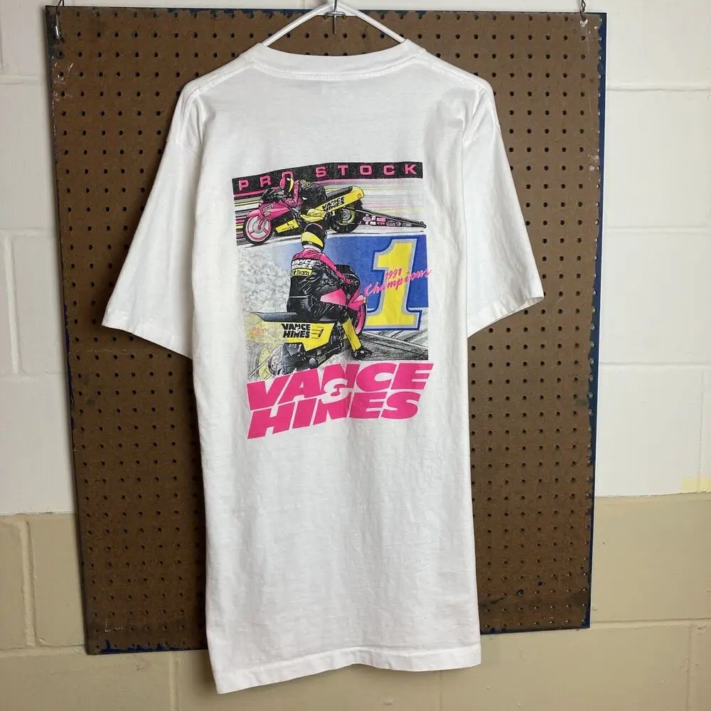 Vintage Vance & Hines T-shirt XL Moto 90s Motorcycle Racing Pro Stock Drag