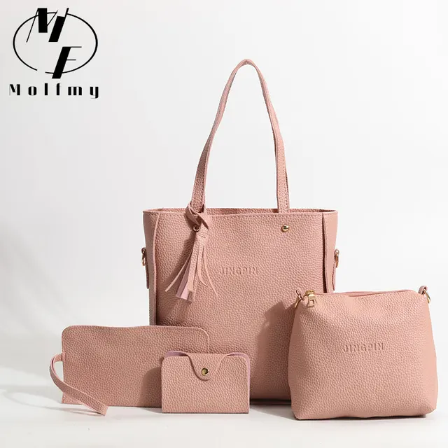 4 szt./zestaw skóra ekologiczna z wzorem toreb torba na ramię Crossbody ramię o dużej pojemności portfel portmonetka damskiej torby Crossbody dla kobiet dziewcząt