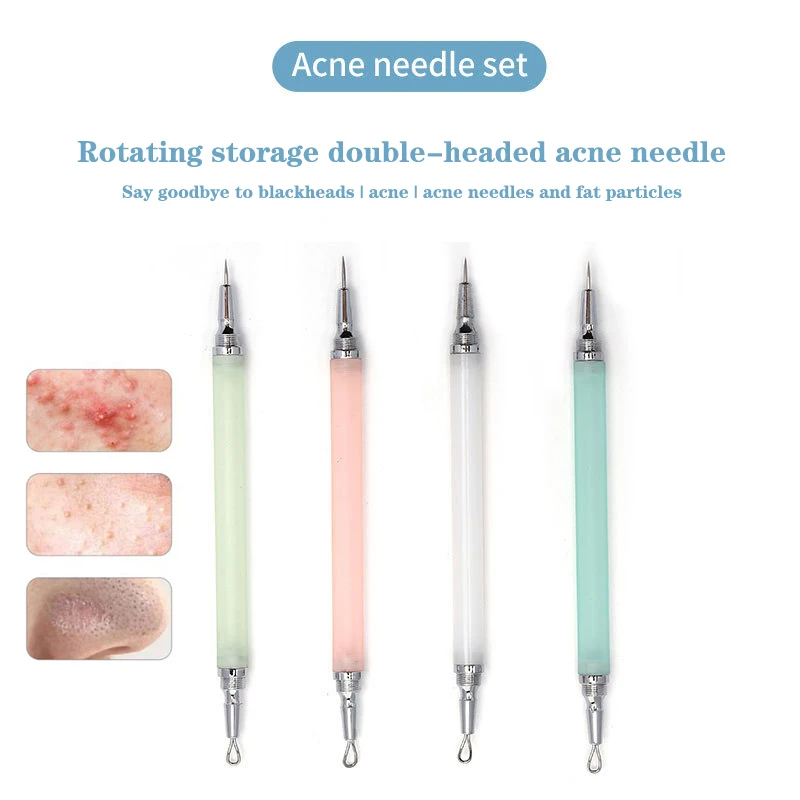 Detachable Facial Blackhead Acne Remover Needle Pimple Blemish Extractor Needles