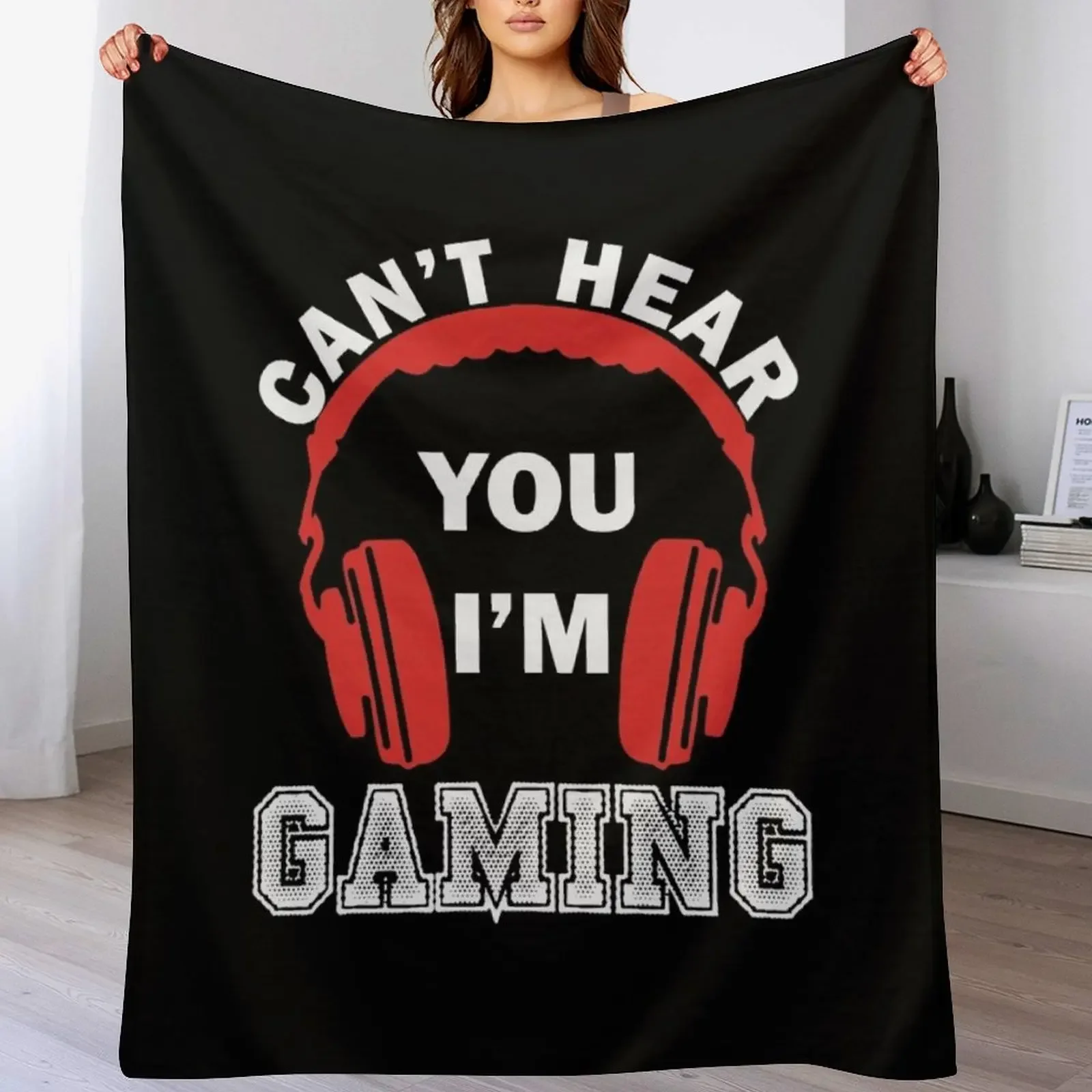 Video Gaming Gift Gamer Headset Design Throw Blanket Cute Beach Blankets