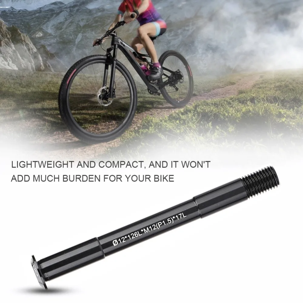 Durable M12 X 1.5 Thread Bike Thru Axle Aluminium Alloy Black Front Hubs Lightweight Fork Thru Axle Bike Replacement view 2