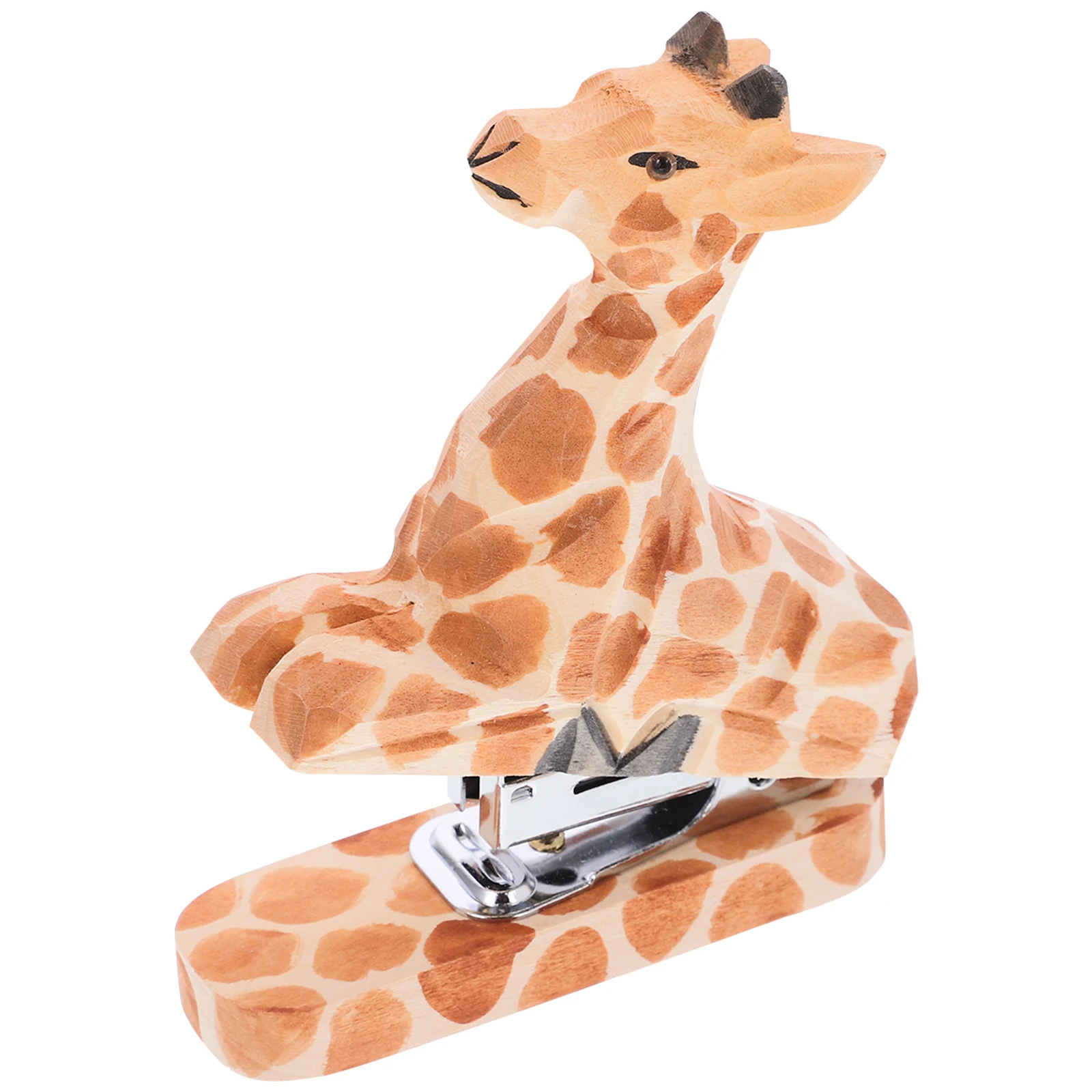 Animal Stapler Wooden Small Portable Reusable Paper Stapler Office Desktop Stapling Tool Animal Decor Staplers