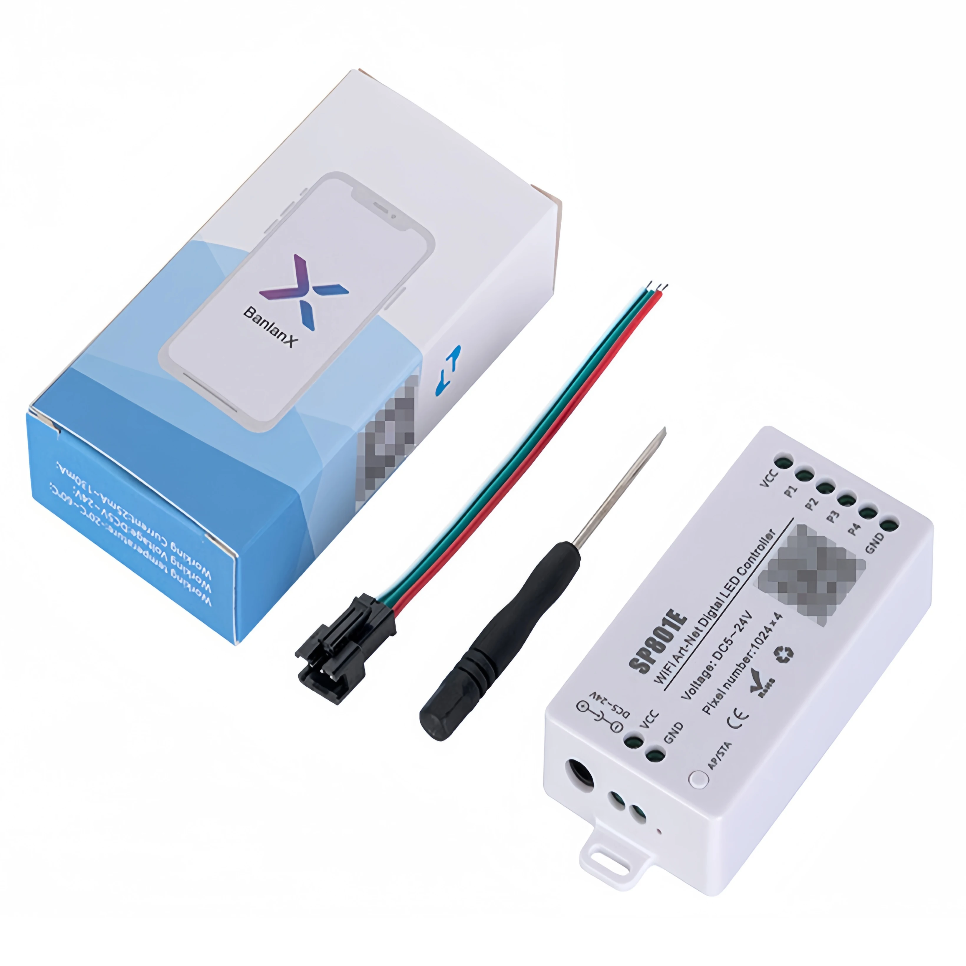 

SP801E Wi-Fi Art-Net светодиодный контроллер для WS2812B WS2811 световые полосы светодиодная матричная панель модуль беспроводное управление iOS Android DC5-24V