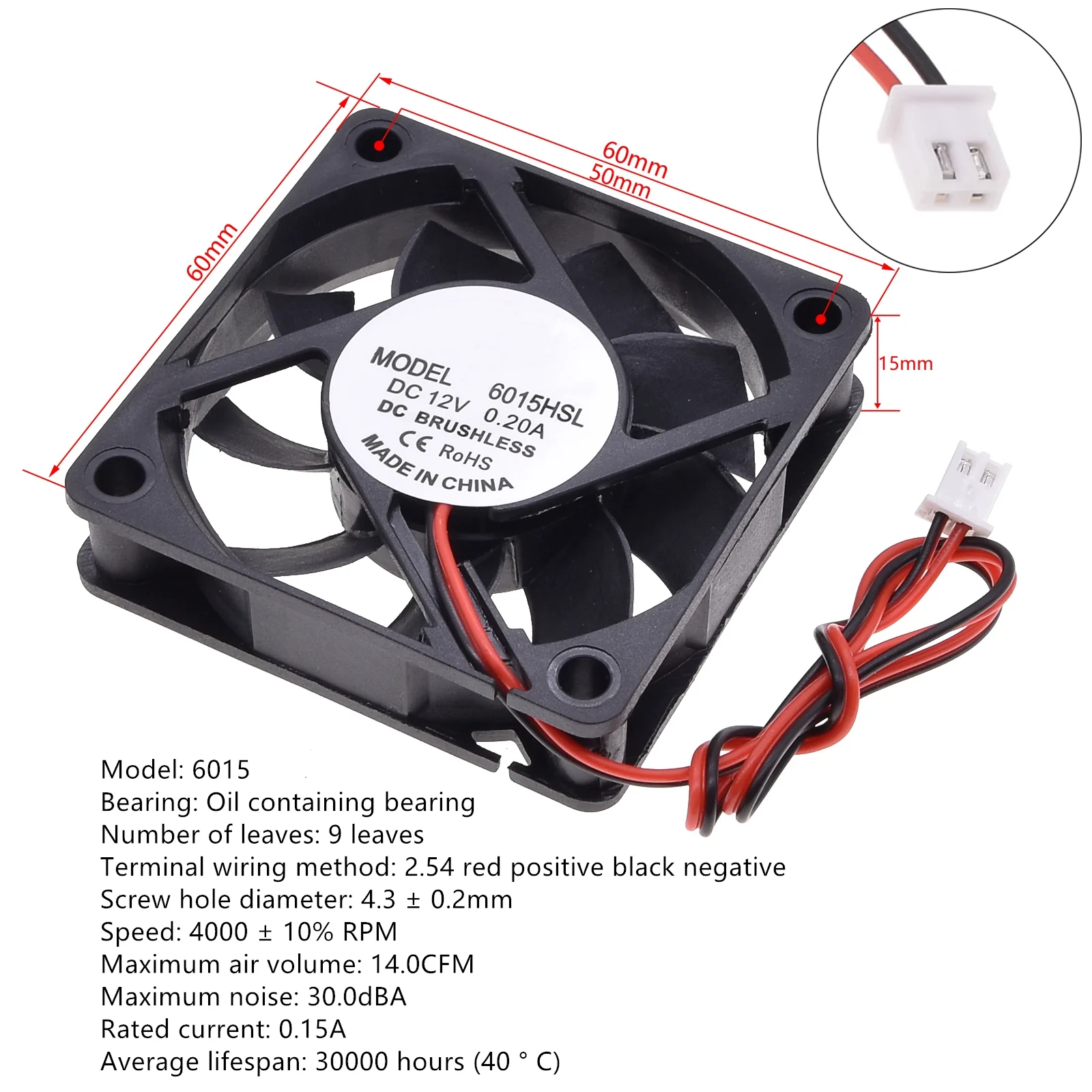 Geräuscharmer DC12V bürstenloser Ölgekühlter Lüfter, für Stromversorgung, Spielzeuggehäuse, verschiedene Größen verfügbar 2 3 4 5 6 7 8 9CM, geräuscharm – Detail 11