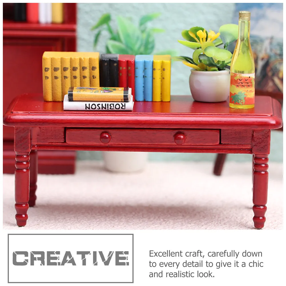 

Miniature House Furniture Wooden Mini Table Chic Tiny Wood Table for Desk Decor Living Room Bedroom Kids Room Tiny Furniture
