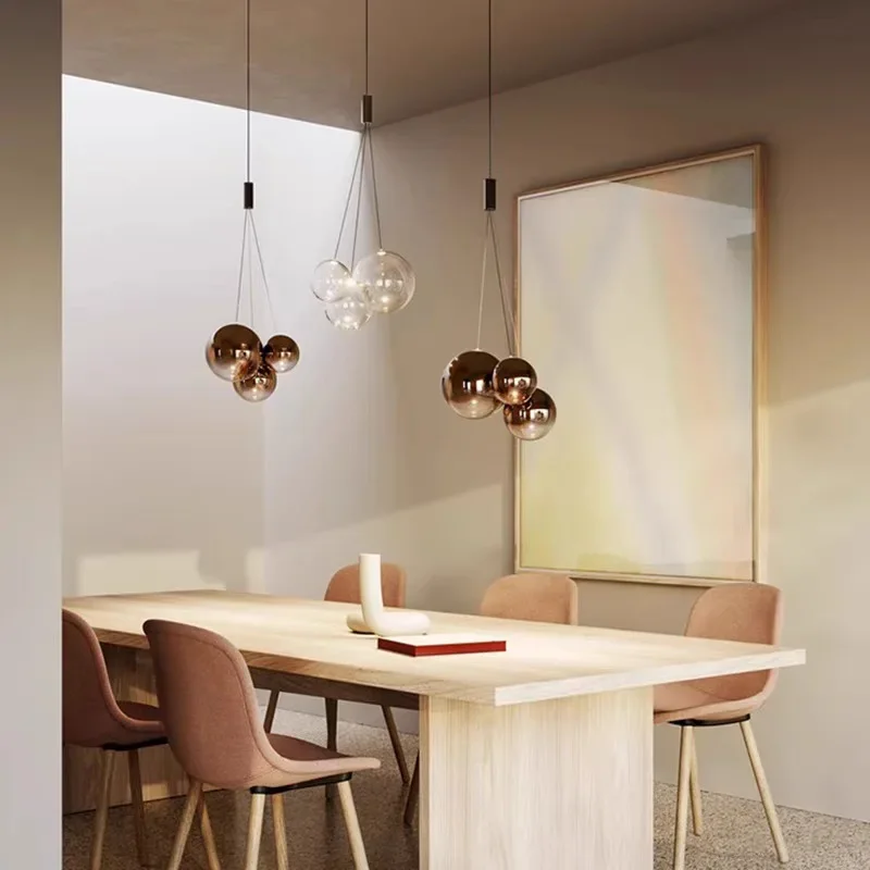 TechHPItaly Bubble Glass Ball Chandeliers Designer Pendant Lights Hanging Lamp G9 Suspension