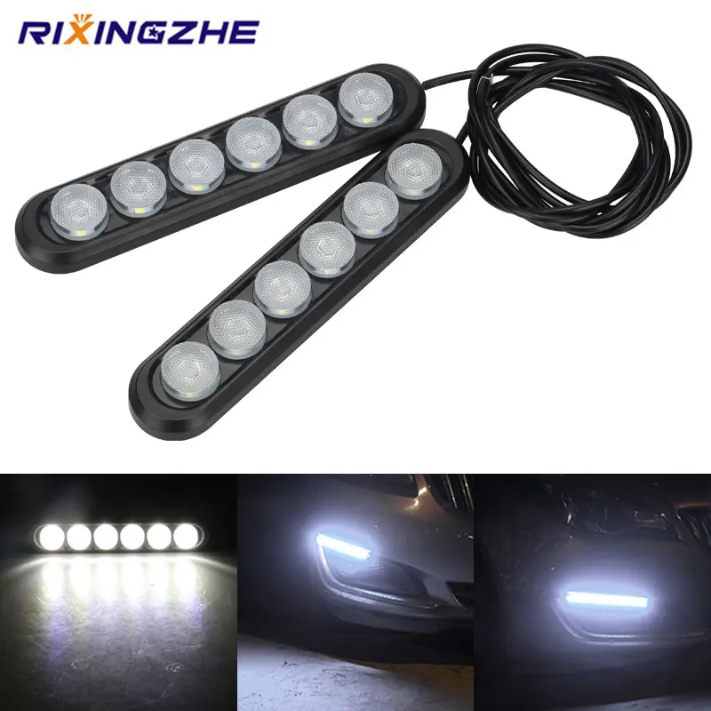 

RXZ 4X COB LED Lights Day Time Running Lights Flexbile IP67 DRL for Car Auto Head Lamp Fog Light Car Styling 12v white 6000k