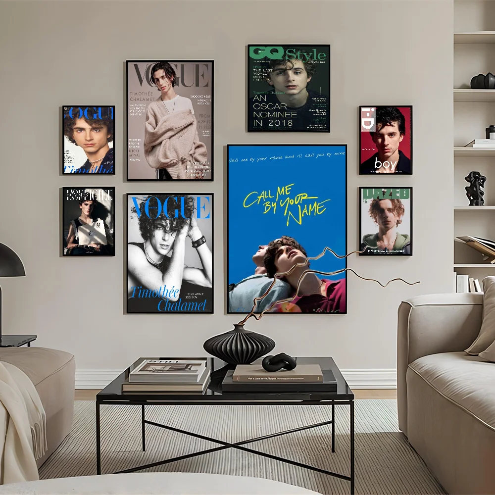 

T-Timothée C-Chalamet Classic Vintage Posters Vintage Room Bar Cafe Decor Stickers Wall Painting