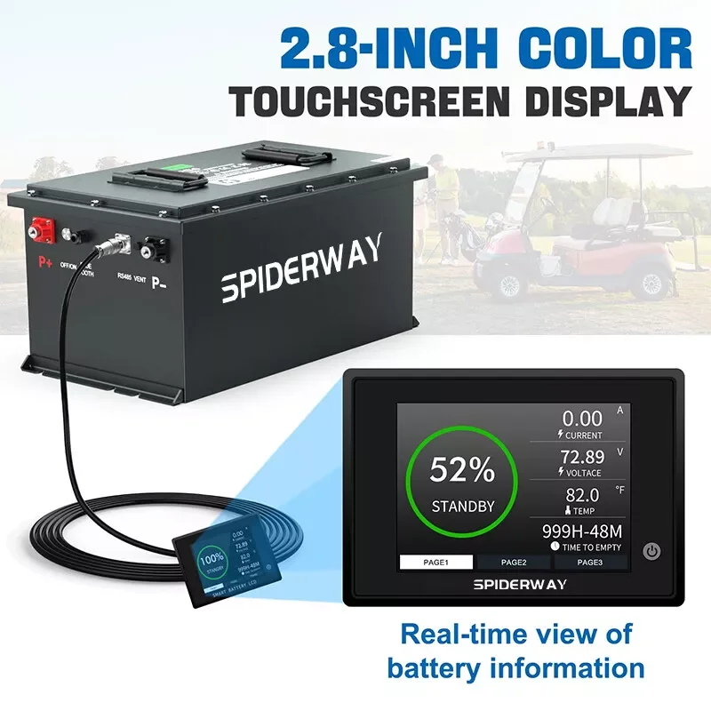 (51.2 فولت) بطارية ليثيوم LiFePO4 48 فولت 150 أمبير في الساعة مع شاحن لعربة الجولف الشمسية البحرية RV متنقل، دعم التطبيق وبلوتوث