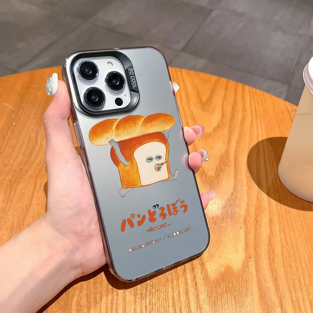 B-Bread Thief phone case FUNDA for iPhone 12 11 13 14 15 16 17Max Pro Plus Mini Electroplated Silver lMDaser Color Cover