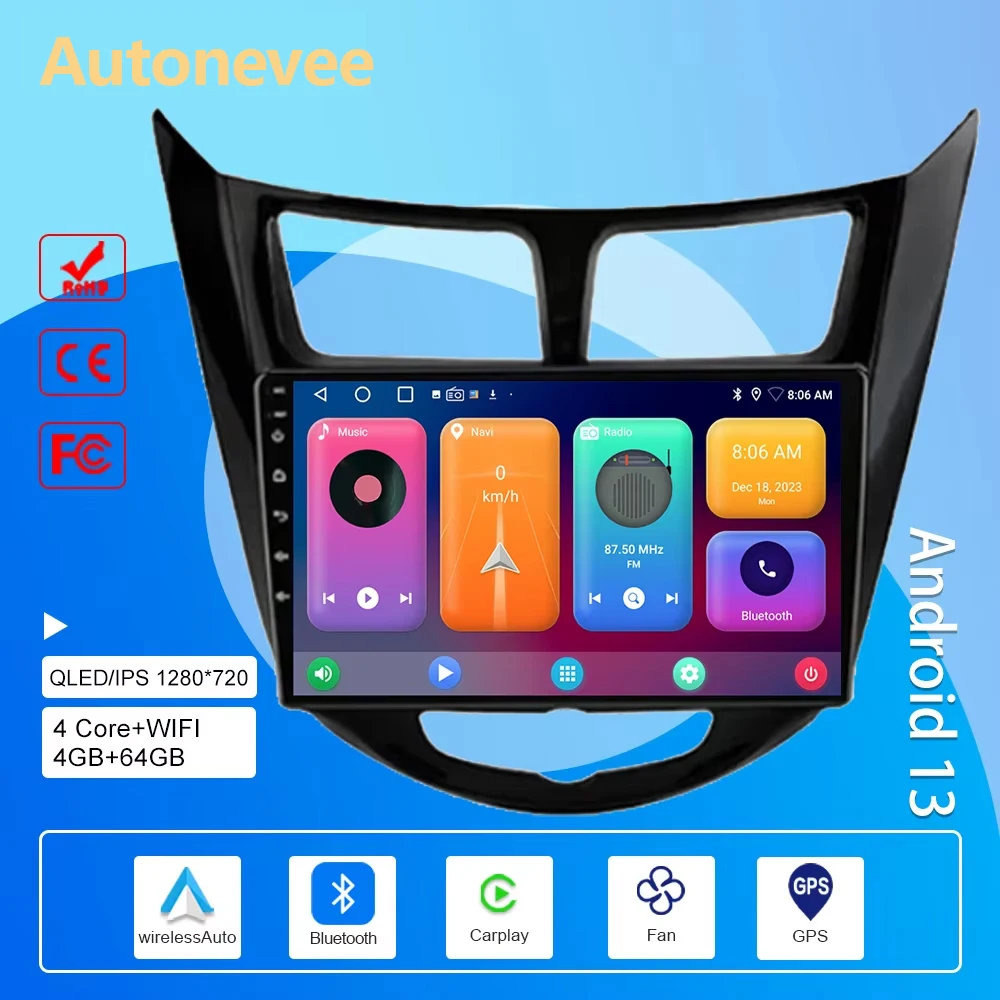 

Video Player Navigation For Hyundai Solaris 1 2010-2016 WIFI BT Car Radio Multimedia GPS Carplay Android Auto No 2din 2 din DVD