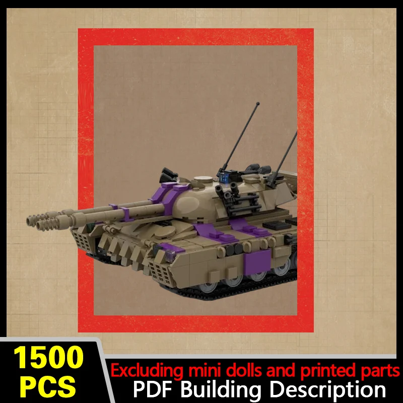Heavy Assault Tank Model MOC Building Bricks War Equipment Modular Technology Gifts Holiday Assemble Children Toys Suit