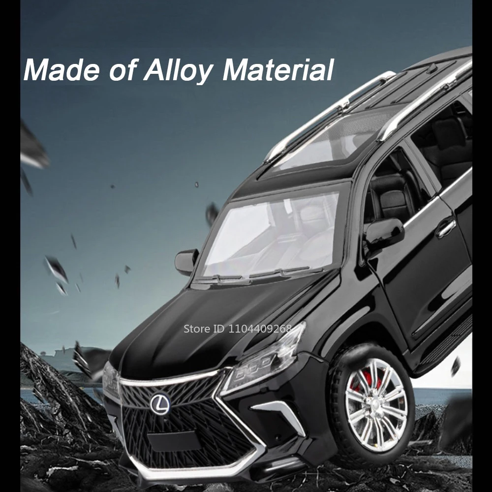 1:24 LX570 Remote Control Car Model Toy Sound Light Multi-directional Driving Metal Diecast Simulation Models Gifts Toys for Kid