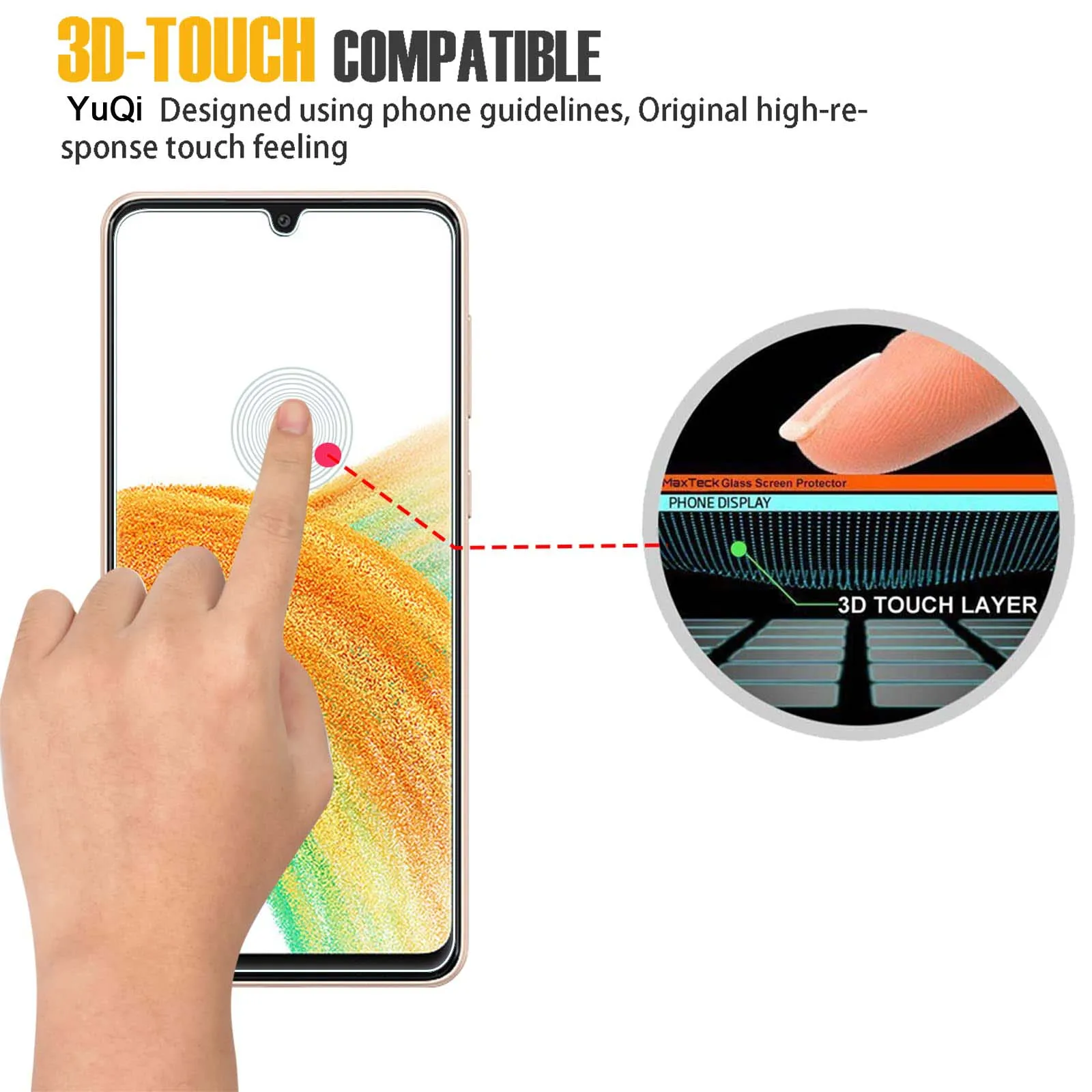 Displays chutz folie für Samsung Galaxy A33 5g gehärtetes Glas HD Kristall hoch Aluminium 9h hoch Aluminium Gehäuse freundlich – Detail 5
