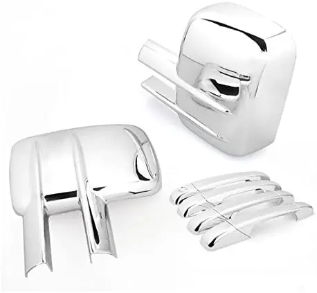 

Chrome Side Door Handle + Towing Mirror Cover Trims Set Fit for 2007-2013 Chevy Silverado GMC Sierra 1500 2500HD 3500HD
