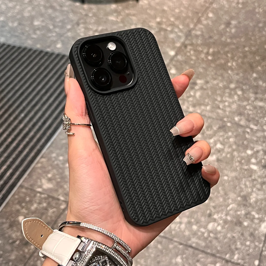 

Продвинутый черный белый тканый рисунок iPhone 15 минималистичный 14 promax чехол для телефона 13 противоударный 12 модный 11 силиконовый пылезащитный