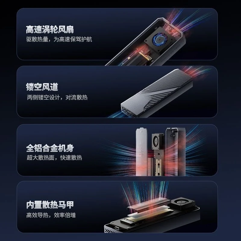 Boîtier SSD 40Gbps disque dur externe M.2 boîtier NVMe compatible avec Raiden 3/4