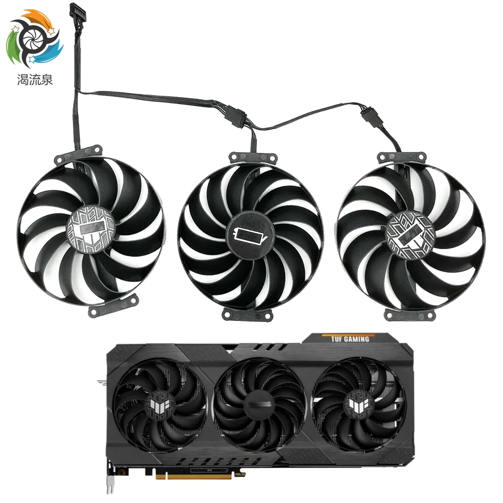 

New 7PIN T129215SU 6800XT GPU Cooling Fan For ASUS Radeon RX 6950XT 6900XT 6800 6700 XT TUF OC GAMING Graphic Card Cooler Fan