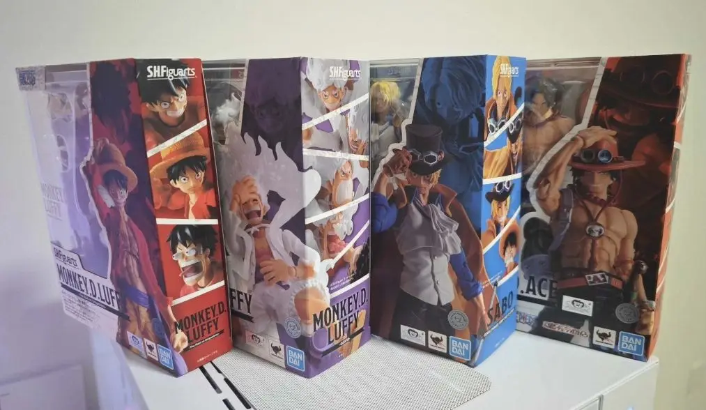 

In Stock Bandai SHF One Piece Onigashima Arc Gear 5 Luffy Nika Form Sabo Fire Fist Ace 1/12 Action Figure Model Collectible Gift