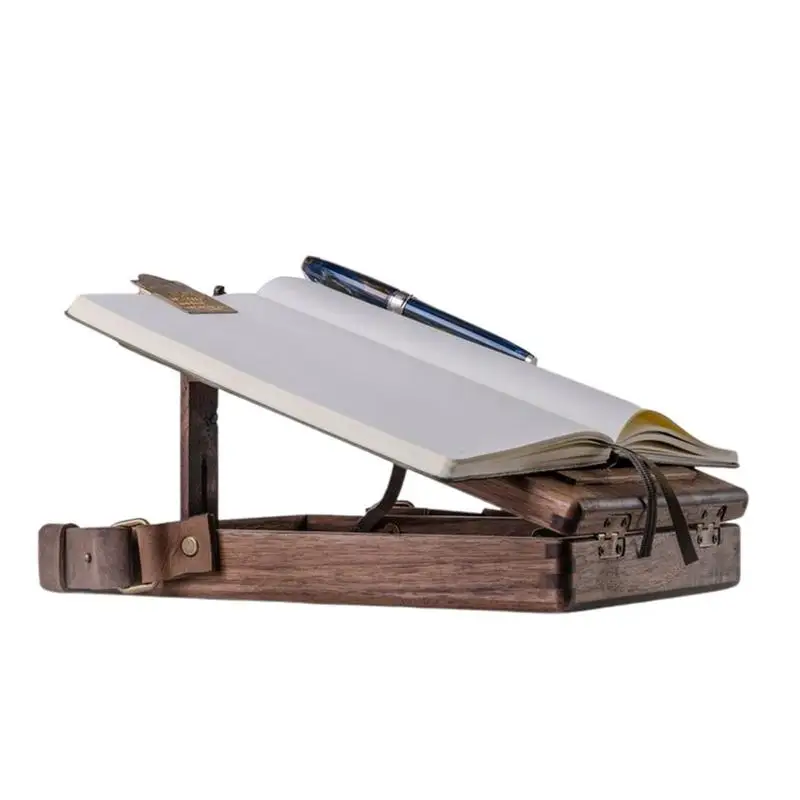 Writer Tool Box Wooden Writers Messenger Box Storage Box Storing Writer's Pen ArtistBrush Retro Decorative Portable Shoulder Bag