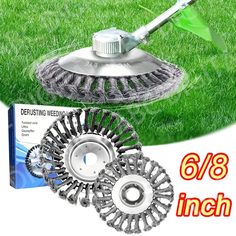 

1PCS Lawn Mower Weeding Disc 6/8 Inch Wire Weeding Wheel Garden Tool Lawn Mower Accessories Twisted Wire Disc Type Wire Wheel